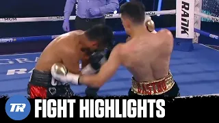 Cesar Juarez quits on the stool after Carlos Castro's multiple body shots | FIGHT HIGHLIGHTS