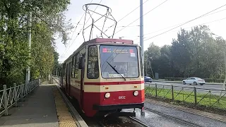 Трамвай, маршрут №36 ЛВС-97К б.8102 (05.10.2023) Санкт-Петербург