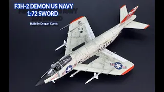 McDonnell F3H Demon US NAVY 1/72 Sword Plastic Model Kit Full Video Build