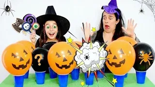 PROVANDO DOCES DE HALLOWEEN COM BALÕES SURPRESA ★ Bexigas Misteriosas de Dia das Bruxas com Mamãe