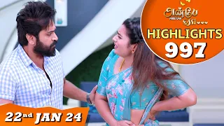 Anbe Vaa Serial | EP 997 Highlights | 22nd Jan 2024 | Virat | Shree Gopika | Saregama TV Shows Tamil