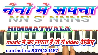 Naino me sapna। नैनो मे सपना। harmonium note।himmatwala। kishor Kumar song harmonium note