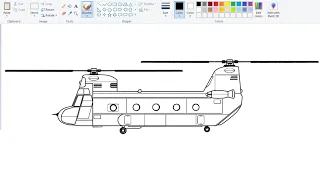 How to draw Army Helicopter in computer using Ms Paint | Chinook Helicopter Drawing.