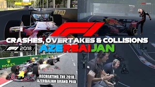 RECREATING THE BIGGEST CRASHES, OVERTAKES & COLLISIONS FROM AZERBAIJAN ON THE F1 GAME