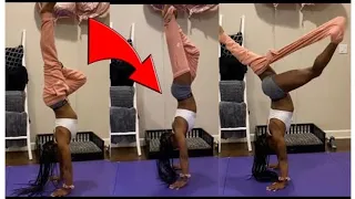 Simone Biles Takes Off Pants With Her Feet While Doing A Handstand