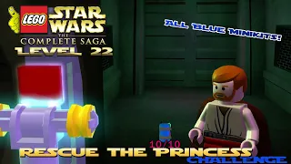 Lego Star Wars TCS: Ep 4 Chap 4 / Rescue The Princess CHALLENGE (All Blue Minikits) - HTG