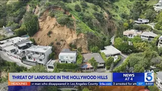 Latest rainfall brings a threat of a landslide in the Hollywood Hills