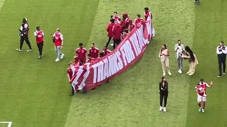 ARSENAL PLAYERS DO A LAP OF HONOUR AT THE EMIRATES WITH FAMILY 2021/22