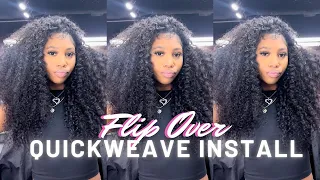 HOW TO: FLIPOVER CURLY QUICKWEAVE WITH MINIMAL LEAVEOUT | QUICK & EASY TUTORIAL | WEST KISS HAIR