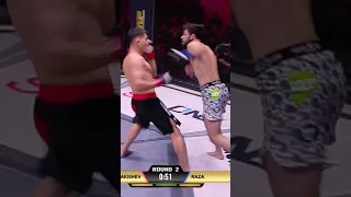 Outrageous Leg Kicks 🦵🦵🦵 And Strikes 👊👊👊 In The Raza Vs Akishev Fight #bravecfshorts #bravetv #mma