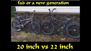 20 inch vs 22 inch modern bmx bikes