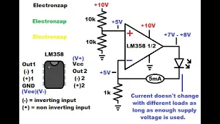 Op amp current source made with LM358 operational amplifier electronics how to DIY tutorial