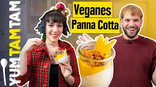 Veganes Panna Cotta Rezept mit Mango I Veganer Nachtisch ohne Gelatine   UdPP