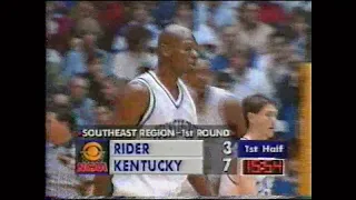 1993 NCAA Tournament Rider vs Kentucky College Basketball w/Commercials WLKY 32 Louisville KY