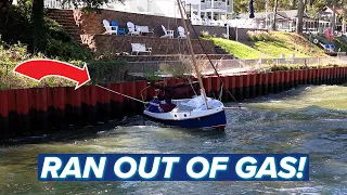 TINY BOAT RUNS OUT OF GAS IN THE CANAL! THEY HIT THE WALL! | POINT PLEASANT CANAL | JERSEY BOATS