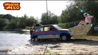 Car in the water! Amphibian car!