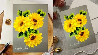 Painting SUNFLOWER With AWESOME Details || CHECK THIS🌻🌻 || Acrylic Painting