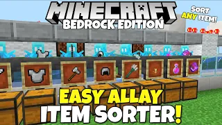 Minecraft Bedrock: EASY Allay Item Sorter Tutorial! Fast Non-Stackable Sorter! MCPE Xbox Pc PS5