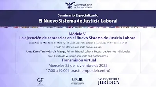 Miércoles 23 de noviembre 2022. "La Ejecución de Sentencias en el NSJL". Módulo V.