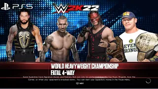 WWE 2K22 (PS5) - REIGNS vs ORTON vs KANE vs CENA GAMEPLAY | TITLE MATCH: WWE BATTLEGROUND 2014