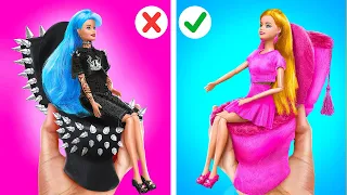 EXTREME GOOD VS BAD BARBIE ROOM MAKEOVER || Genius DIY Ideas and Miniature Crafts by 123 GO!