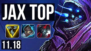 JAX vs AATROX (TOP) (DEFEAT) | 10 solo kills, 1.5M mastery, 600+ games | NA Master | v11.18