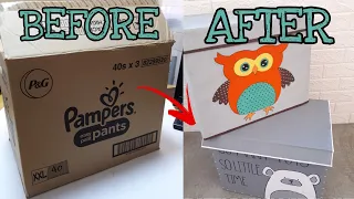 DIY: Fabric Storage bins - Cardboard Boxes