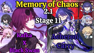 (HSR) E0S0 Kafka X Black Swan & E0S0 Acheron carry Memory of Chaos stage 11 f2p clear