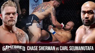 Bareknuckle Heavyweight KNOCKOUT! (MUST SEE!) - Chase Sherman vs Carl Seumanutafa - Gamebred BKMMA