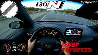 HYUNDAI I30N PERFORMANCE 280HP DCT POV *TOP SPEED* ON AUTOBAHN LOUD EXHAUST SOUND