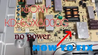 How to fix SONY KD-65X8000G no power #gertechph