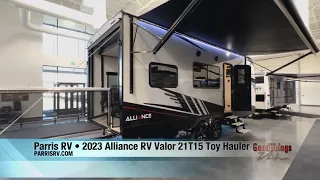 Parris RV & Good Things Utah in the 2023 Valor 21T15 travel trailer. Load your toys up and go!