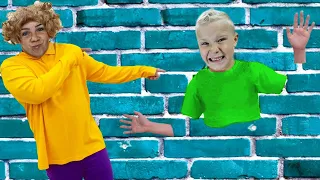 Egorka & Mom Pretend Play Kids Cheating in Scool Jump Through Wall | Funny Class Story for kids