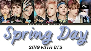 BTS DUET KARAOKE | SPRING DAY (봄날) [ 8 Members ] | Easy Lyrics and Backing vocals