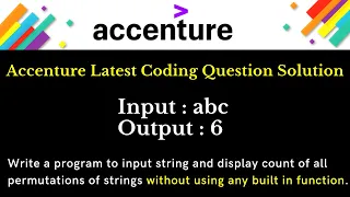 Accenture Latest Coding Questions | Coding Question in #Accenture in 2022