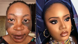 VIRAL BOMB MUST WATCH BRIDAL GELE 💣👉😱🔥 AND MAKEUP TRANSFORMATION 💉😳🔥😱 MAKEUP TUTORIAL 💄