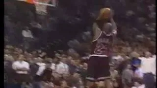 95: Michael Jordan layup 3 grizzlies, double pump dunk