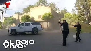 En video: Sujeto roba un vehículo y arrolla a varios policías en Los Ángeles