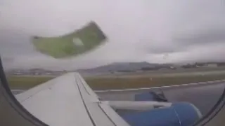 Passageiro filma momento em que avião perde parte da turbina em decolagem