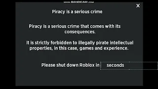 Roblox anti-piracy screen