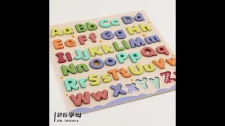 Educational Wooden Alphabet Puzzle Toys ABC Shape Alphabet Learning Puzzles Toys with Puzzle Board