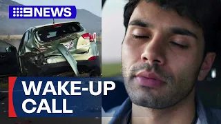 Drivers four times more likely to crash after lack of sleep, study finds | 9 News Australia