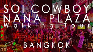 🇹🇭4K Bangkok. Nana plaza - Soi Cowboy. Sukhumvit Walking Tour. Girls. Tourist. Walking street.