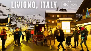 Livigno, Italy - Evening Walk | 4K HDR | Duty Free City in Swiss Border