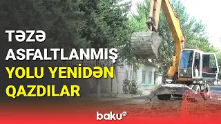 Salyanda asfaltlanan yolun qazılmasına rəsmi münasibət