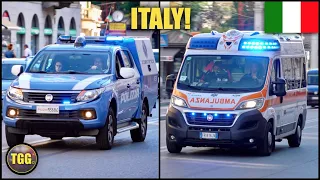 *RARE* [Italy] Police Forensics Unit & Ambulances Responding With Lights & Sirens in Milan!