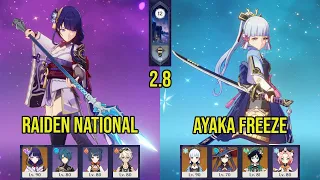 (F2P) C0 RAIDEN National & C0 AYAKA Freeze | 2.8 Spiral Abyss Floor 12 | Genshin Impact