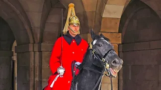 I LOVE IT HERE! HUGE King's Horse REFUSES to leave Horse Guards - and wins!