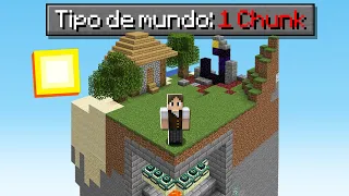 O MUNDO DO MINECRAFT SÓ TEM UMA CHUNK! (TODAS AS DIMENSÕES)