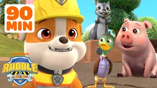 Rubble & Crew Rescue Animals! w/ Motor, Wheeler & Charger | 90 Minute Compilation | Rubble & Crew